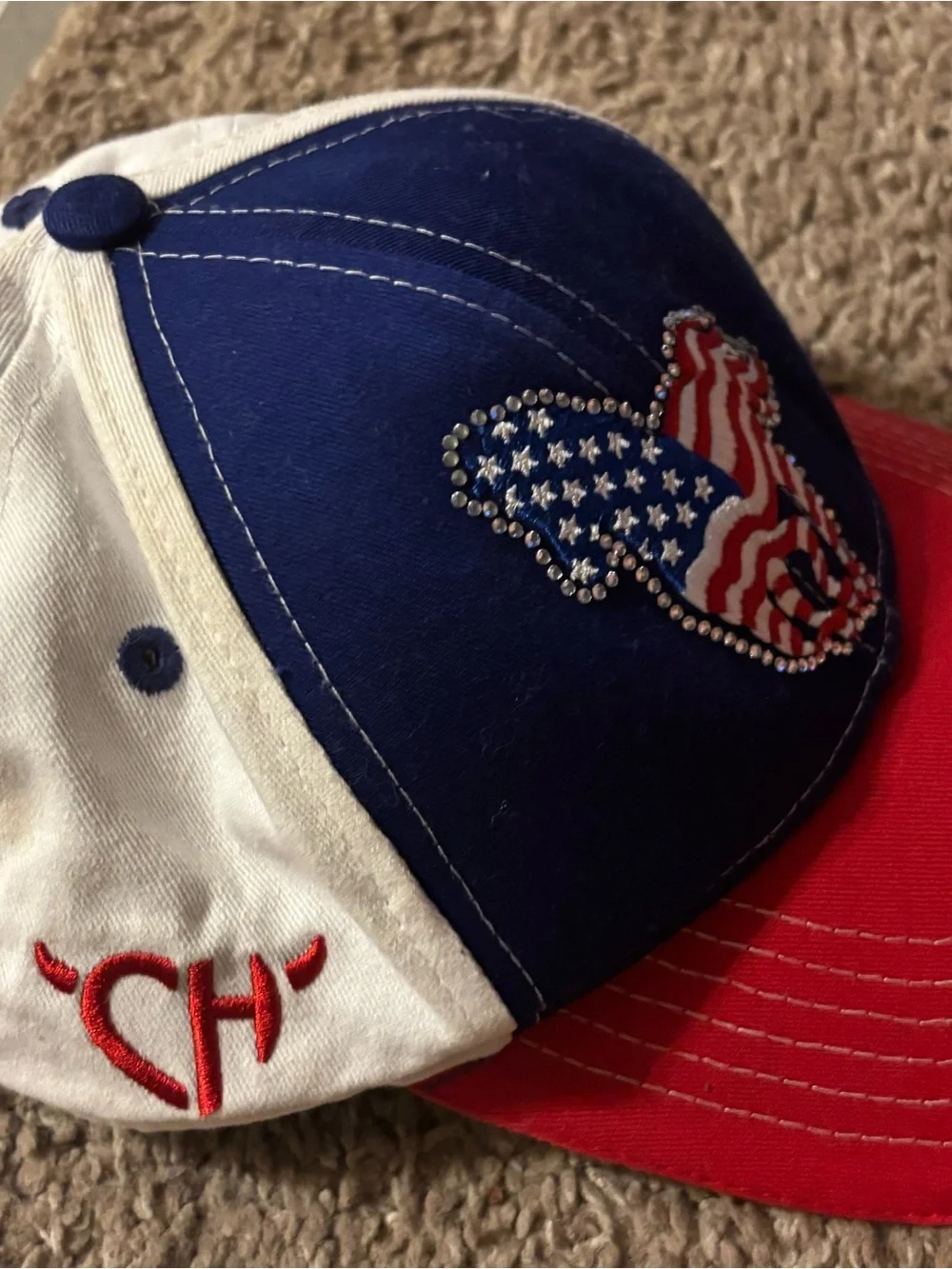 Cowgirl Hardware Girl Youth Vintage Baseball Cap patriotic Color Design Like New
